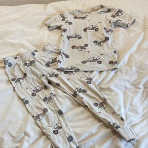 Carter's Cream Pajama Set with Car Print